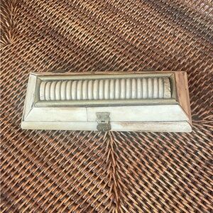 Vintage Bone And Brass Jewelry Box
